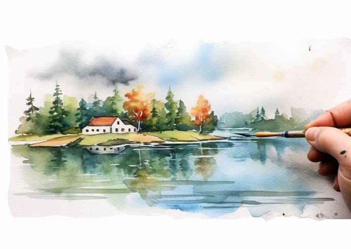 Intermediate watercolor - Evening